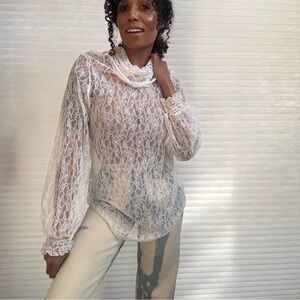 See By Chloe White Lace Blouse